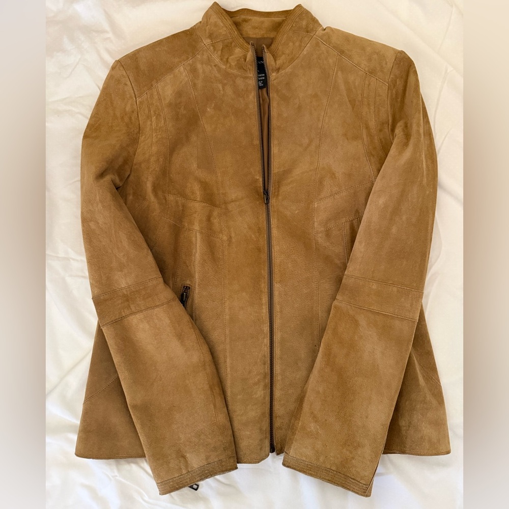 Alani Suede Zip-Front Women's Jacket in Tan